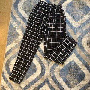 SHEIN Essnce Elastic Waist Slant Pocket Grid Pants